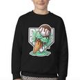 Baseball Boys Ice Cream Drip Baseball Boys Youth Mint Choco Youth Crewneck Sweatshirt