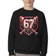 Baseball Candy Cane Drip 6 7 Six Seven Meme Christmas Boys Youth Crewneck Sweatshirt