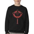 Baseball Cross Bats Pitcher Jesus Faith Youth Crewneck Sweatshirt Baseball Cross Bats Pitcher Jesus Faith Youth Crewneck Sweatshirt