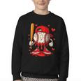 Baseball Drip Ice Cream Apparel Boys Kids Valentines Day Youth Crewneck Sweatshirt