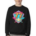 Baseball Drip Jersey Number 77 For Players & 77th Birthday Youth Crewneck Sweatshirt