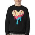 Baseball Drip Melting Ice Cream Baseball Heart Boys Girls Youth Crewneck Sweatshirt Baseball Drip Melting Ice Cream Baseball Heart Boys Girls Youth Crewneck Sweatshirt