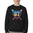Baseball Drip Number 67 Player Or 67Th Birthday Youth Crewneck Sweatshirt