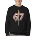 Baseball Drip Number 67 Sports Player Six Seven Meme Fan Youth Crewneck Sweatshirt