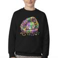 Baseball Glove Ice Cream Mardi Gras Dripping Boys Youth Kids Youth Crewneck Sweatshirt