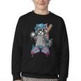 Baseball Ice Cream Drip For Boys And Girls Batter Game Day Youth Crewneck Sweatshirt
