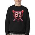 Baseball Ice Cream Drip Number 67 Meme Valentine Couple Love Youth Crewneck Sweatshirt Baseball Ice Cream Drip Number 67 Meme Valentine Couple Love Youth Crewneck Sweatshirt