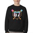Baseball Ice Cream Drip Number 67 Player Six Seven Meme 6 7 Youth Crewneck Sweatshirt Baseball Ice Cream Drip Number 67 Player Six Seven Meme 6 7 Youth Crewneck Sweatshirt
