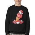 Baseball Ice Cream Drip Youth Strawberry Baseball Red Youth Crewneck Sweatshirt Baseball Ice Cream Drip Youth Strawberry Baseball Red Youth Crewneck Sweatshirt