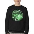 Baseball Irish Shamrock Lucky Clover St Patricks Day Boys Youth Crewneck Sweatshirt