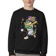 Baseball Player Mardi Gras Alligator Carnival Costume Beads Youth Crewneck Sweatshirt Baseball Player Mardi Gras Alligator Carnival Costume Beads Youth Crewneck Sweatshirt