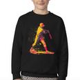 Baseball Player Youth Crewneck Sweatshirt