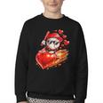 Baseball Valentine's Day Drip Ice Cream Team Youth Crewneck Sweatshirt Baseball Valentine's Day Drip Ice Cream Team Youth Crewneck Sweatshirt