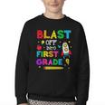 Blast Off Into First Grade Squad First Day Back To School Youth Crewneck Sweatshirt