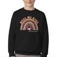 Bruh We Back To School Office Support Staff Leopard Rainbow Youth Crewneck Sweatshirt
