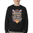 Bruh I Scored 100 Days Of School Baseball Ice Cream Drip Tee Youth Crewneck Sweatshirt Bruh I Scored 100 Days Of School Baseball Ice Cream Drip Tee Youth Crewneck Sweatshirt