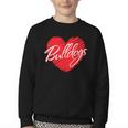 Bulldogs Heart Back To School Spirit R Youth Crewneck Sweatshirt Bulldogs Heart Back To School Spirit R Youth Crewneck Sweatshirt
