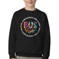 Bus Driver Aide Back To School Bus Driver Tie Dye Youth Crewneck Sweatshirt