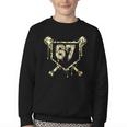 Camo Baseball Ice Cream Drip Number 67 Player 67th Birthday Youth Crewneck Sweatshirt Camo Baseball Ice Cream Drip Number 67 Player 67th Birthday Youth Crewneck Sweatshirt