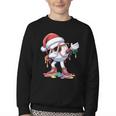 Christmas Baseball Ice Cream Dripping Santa Baseball Drip Youth Crewneck Sweatshirt Christmas Baseball Ice Cream Dripping Santa Baseball Drip Youth Crewneck Sweatshirt