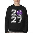 Class Of 2027 Cheer Purple Senior 2027 Back To School Youth Crewneck Sweatshirt Class Of 2027 Cheer Purple Senior 2027 Back To School Youth Crewneck Sweatshirt