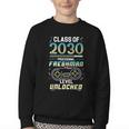 Class 2030 Gaming Freshman Level Unlocked Back To School Youth Crewneck Sweatshirt