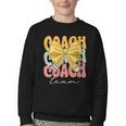 Coach Team Groovy Coquette Bow Cute Back To School Youth Crewneck Sweatshirt Coach Team Groovy Coquette Bow Cute Back To School Youth Crewneck Sweatshirt