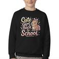 Cute Girl Back To School Capybara First Day Of School Kids Youth Crewneck Sweatshirt Cute Girl Back To School Capybara First Day Of School Kids Youth Crewneck Sweatshirt