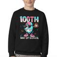 Dabbing Drippy 100th Days Of School Baseball Ice Cream Drip Youth Crewneck Sweatshirt