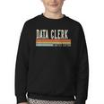 Data Clerk Week Retro Vintage Back To School Day Youth Crewneck Sweatshirt