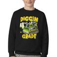 Diggin 4th Grade Bulldozer Back To School Youth Crewneck Sweatshirt