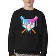 Dripping Baseball Pocket Respect The Drip Boys Baseball Youth Crewneck Sweatshirt