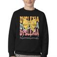 Dyslexia Interventionist Groovy Coquette Bow Back To School Youth Crewneck Sweatshirt Dyslexia Interventionist Groovy Coquette Bow Back To School Youth Crewneck Sweatshirt