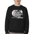 Eat Sleep Baseball Repeat Baseball Player Men Boys Youth Crewneck Sweatshirt