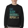 Eat Sleep Baseball Repeat Baseball Player Baseball Youth Crewneck Sweatshirt