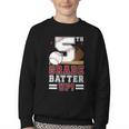 Fifth Grade Batter Up Baseball First Day Back To School Youth Crewneck Sweatshirt