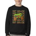 First Day Of 1st Grade Level Begins Back To School Girl Boy Youth Crewneck Sweatshirt First Day Of 1st Grade Level Begins Back To School Girl Boy Youth Crewneck Sweatshirt