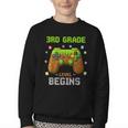 First Day Of 3rd Grade Level Begins Back To School Boy Youth Crewneck Sweatshirt