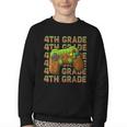 First Day Of 4th Grade Level Begins Back To School Girl Boy Youth Crewneck Sweatshirt