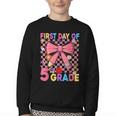 First Day Of 5th Grade Coquette Back To School Girls Kids Youth Crewneck Sweatshirt