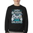 First Day Of High School Level Unlocked Back To School Gamer Youth Crewneck Sweatshirt