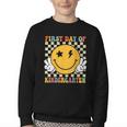 First Day Of Kindergarten Retro Back To School Girls Kids Youth Crewneck Sweatshirt First Day Of Kindergarten Retro Back To School Girls Kids Youth Crewneck Sweatshirt