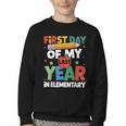 First Day Of My Last Year In Elementary Back To School Youth Crewneck Sweatshirt