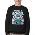 First Day Of Middle School Level Unlocked Back To School Youth Crewneck Sweatshirt First Day Of Middle School Level Unlocked Back To School Youth Crewneck Sweatshirt