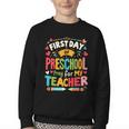 First Day Of Preschool Pre K Student Toddler Back To School Youth Crewneck Sweatshirt First Day Of Preschool Pre K Student Toddler Back To School Youth Crewneck Sweatshirt