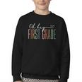 First Grade Oh Hey Retro Back To School 1st Grade Youth Crewneck Sweatshirt First Grade Oh Hey Retro Back To School 1st Grade Youth Crewneck Sweatshirt