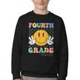 Fourth Grade Vibes Retro Smile Back To School 4th Grade Team Youth Crewneck Sweatshirt Fourth Grade Vibes Retro Smile Back To School 4th Grade Team Youth Crewneck Sweatshirt
