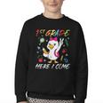 Girls Goose 1st Grade Here I Come Back To School Kids Youth Crewneck Sweatshirt Girls Goose 1st Grade Here I Come Back To School Kids Youth Crewneck Sweatshirt