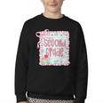 Girls Second Grade Coquette Bow Pink Preppy Back To School Youth Crewneck Sweatshirt