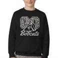 Go Cheer Bobcats High School Spirit Fan Team Back To School Youth Crewneck Sweatshirt